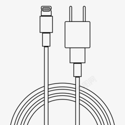 iPhone的轮廓闪电墙充电器块iphone图标高清图片