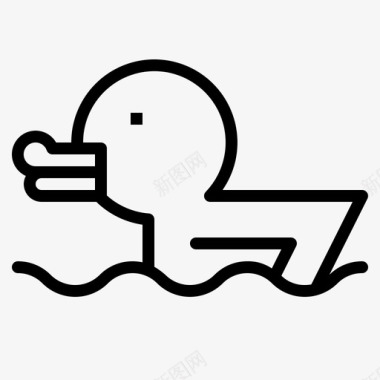 鸭子动物浴缸图标图标