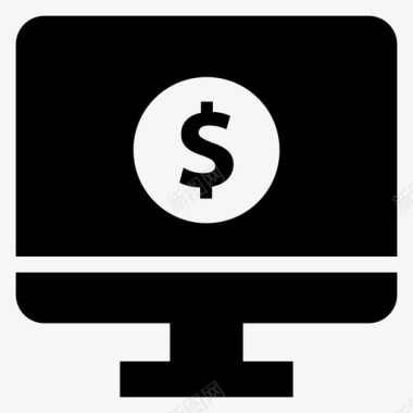 计算机金融硬币美元图标图标