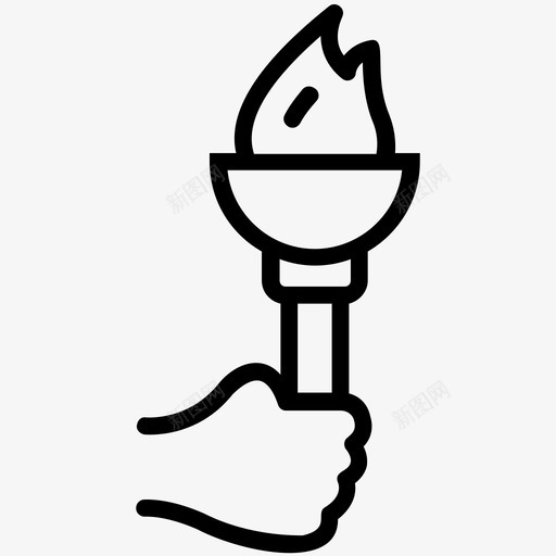 奥运火炬手持式火炬奥运圣火图标svg_新图网 https://ixintu.com 和平跑 奥运会比赛 奥运圣火 奥运火炬 奥运路线图标 手持式火炬