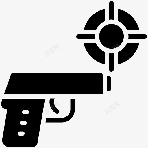 瞄准手枪法律和正义雕文图标svg_新图网 https://ixintu.com 法律和正义雕文图标 瞄准手枪