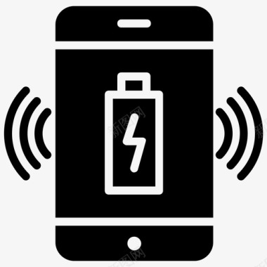 无线充电电池使用感应充电图标图标
