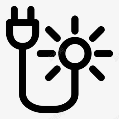 太阳能生态电力图标图标