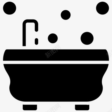 按摩浴缸浴缸热水浴图标图标