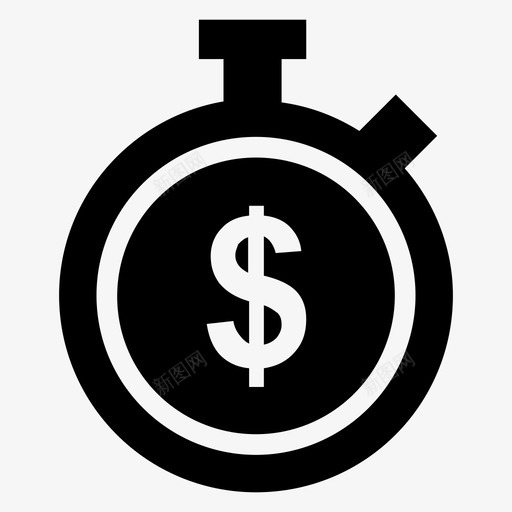 美元秒表计时器货币图标svg_新图网 https://ixintu.com 美元秒表 计时器 货币 金融