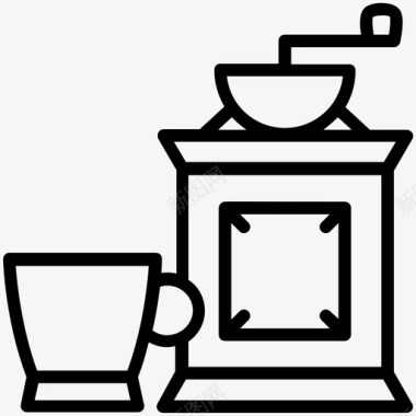 咖啡机咖啡磨古董咖啡研磨机图标图标