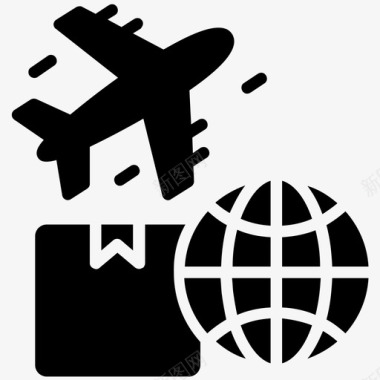 空运全球物流海外货物图标图标