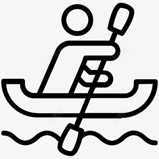 独木舟划船奥运会图标svg_新图网 https://ixintu.com 划船 奥林匹克线图标 奥林匹克运动 奥运会 水上运动 独木舟