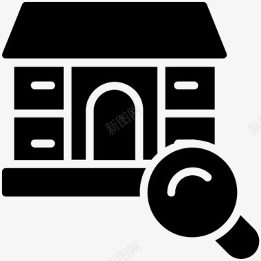搜索建筑房屋选择房地产搜索图标图标