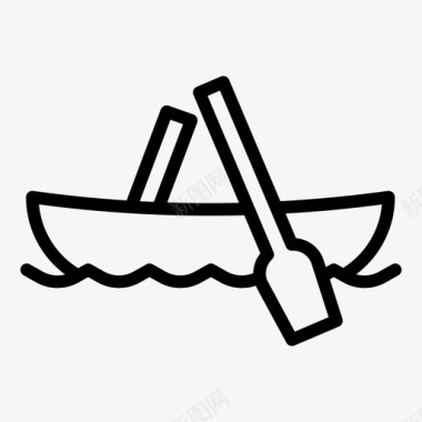 独木舟活动船图标图标