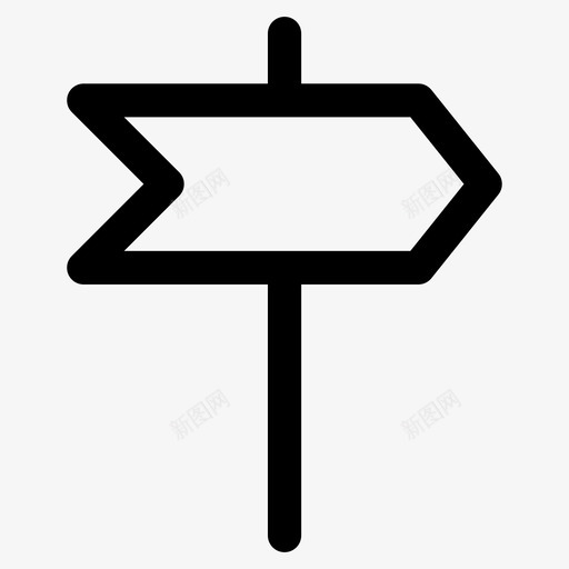路标指路柱街道方向图标svg_新图网 https://ixintu.com 指路柱 用户界面线图标 街道方向 路标