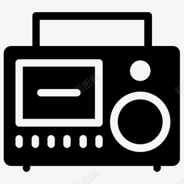 收音机盒式磁带小型磁带图标图标