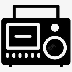 小型收音机收音机盒式磁带小型磁带图标高清图片