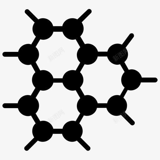 石墨烯技术几何图案六角形晶格图标svg_新图网 https://ixintu.com 人工智能字形图标 六角形晶格 几何图案 分子结构 石墨烯技术