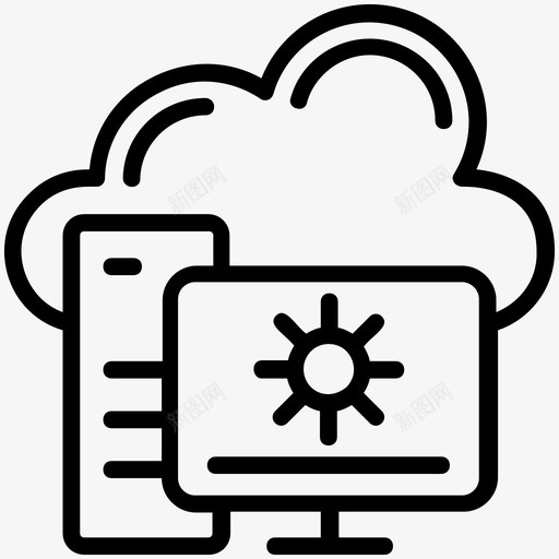 云管理云计算云配置图标svg_新图网 https://ixintu.com 云服务 云管理 云网络计算 云计算 云配置 编程线图标