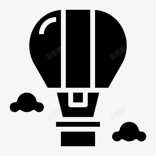 热气球热空气运输固体图标svg_新图网 https://ixintu.com 热气球 热空气 运输固体