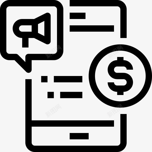 在线营销广告支付图标svg_新图网 https://ixintu.com 在线营销 广告 支付 数字和社交媒体营销 智能手机