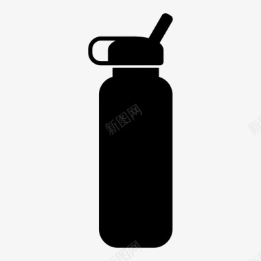 可重复使用的水瓶饮料水合物图标图标