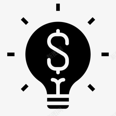 创意灯泡投资图标图标