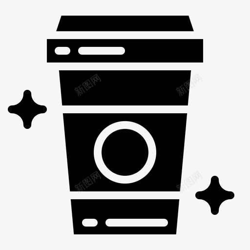 咖啡杯子外卖图标svg_新图网 https://ixintu.com 办公室固体 咖啡 外卖 带走 杯子