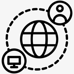 全球网络图全球网络网络空间全球连接图标高清图片