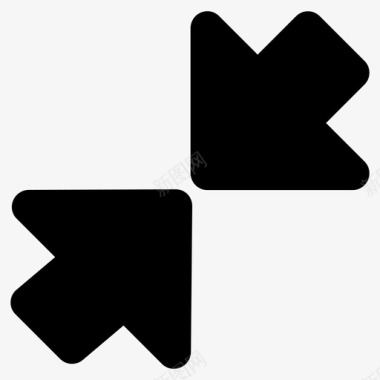 最小化箭头符号减少符号最小化箭头图标图标