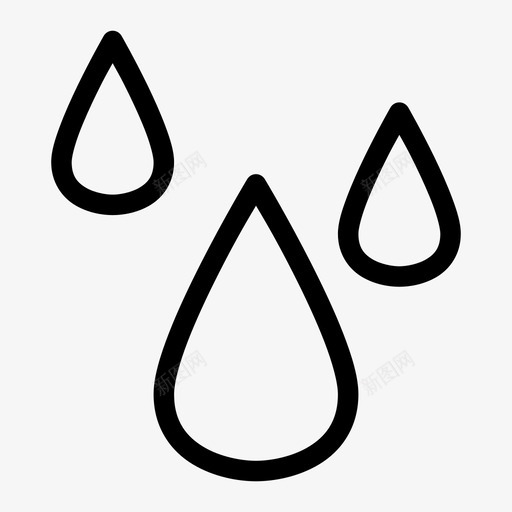 水滴雨汗图标svg_新图网 https://ixintu.com 天气介质 水 水滴 汗 雨