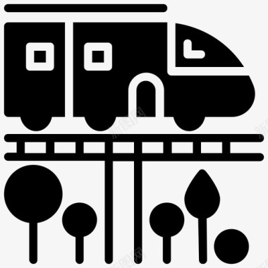 高速运输电动汽车电动火车图标图标