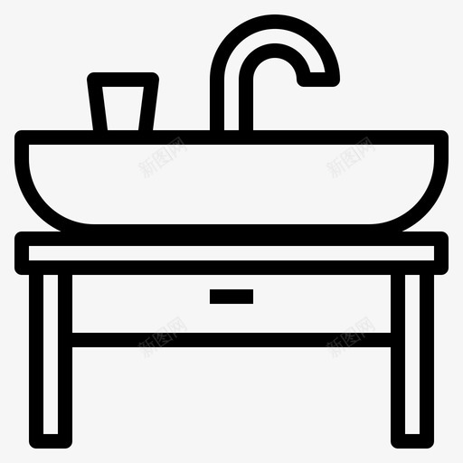 洗脸盆浴室设备图标svg_新图网 https://ixintu.com 医疗保健 工具 水槽 洗脸盆 浴室 浴室设备 设备
