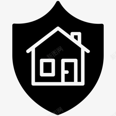 家庭安全家庭保护房屋盾牌图标图标