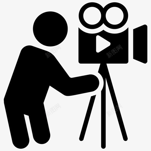 摄像机操作员摄影师电影制作图标svg_新图网 https://ixintu.com 摄像师 摄像机操作员 摄影师 电影制作 视频制作 视频制作字形图标