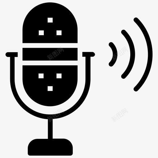 麦克风音乐唱歌图标svg_新图网 https://ixintu.com 唱歌 复古麦克风 社交媒体策略字形图标 音乐 麦克风
