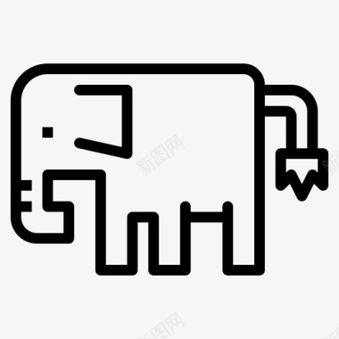 大象大的哺乳动物图标图标