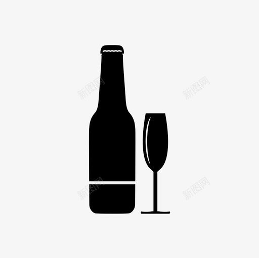 带玻璃的啤酒瓶酒精啤酒瓶图标svg_新图网 https://ixintu.com 啤酒瓶 带玻璃的啤酒瓶 聚会 酒精 餐厅