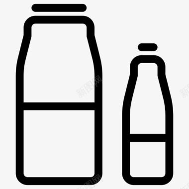 牛奶奶瓶饮料图标图标