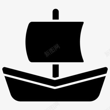 帆船船运输字形图标图标