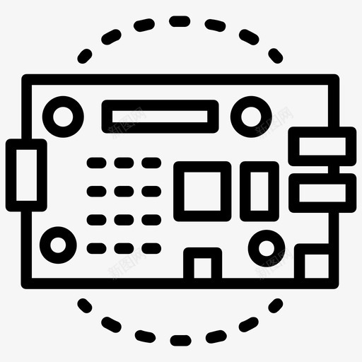 主板电路板计算机硬件图标svg_新图网 https://ixintu.com 主板 人工智能线路图标 电子元器件 电路板 计算机硬件
