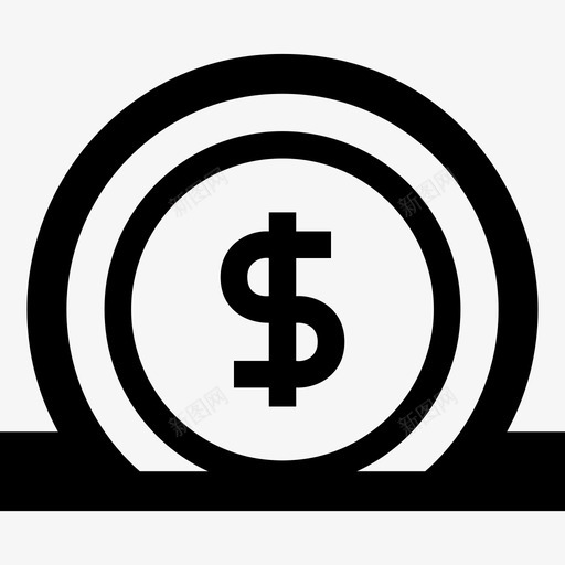 储蓄货币存款图标svg_新图网 https://ixintu.com 储蓄 存款 粗轮廓 货币 金融