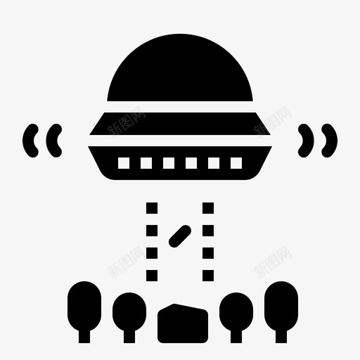 飞碟外星人宇宙飞船图标svg_新图网 https://ixintu.com 人工智能和技术坚实 外星人 宇宙飞船 运输 飞碟