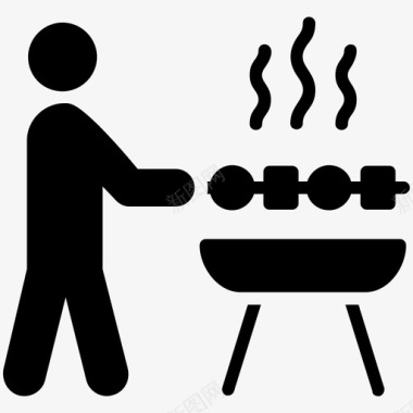 烤肉串烤肉餐馆雕刻图标图标