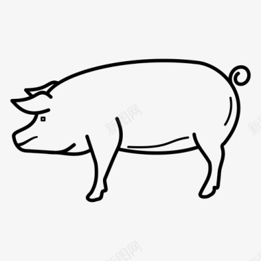 猪农场养殖猪肉图标图标