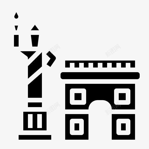 地标建筑法国图标svg_新图网 https://ixintu.com 地标 巴黎 建筑 旅游实体 法国 纪念碑