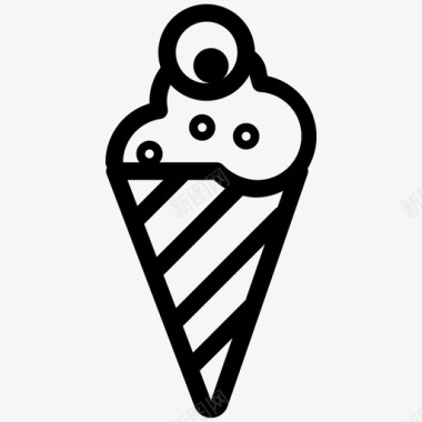 冰激凌蛋卷冰淇淋蛋卷冷的图标图标