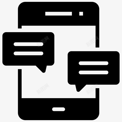 对话移动通信短信图标svg_新图网 https://ixintu.com 对话 短信 社交媒体策略字形图标 移动通信 通话