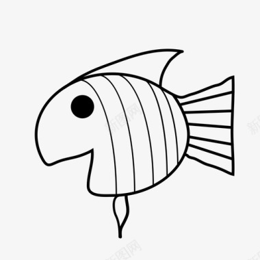 鱼水族馆卡通图标图标