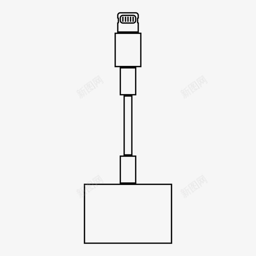 lightning到hdmi适配器加密狗图标svg_新图网 https://ixintu.com iphone lightning到hdmi 加密狗 电缆轮廓 适配器