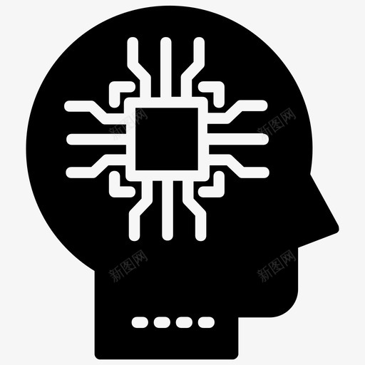 神经接口脑机人工智能字形图标svg_新图网 https://ixintu.com 人工智能字形图标 神经接口 脑机