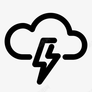 风暴云闪电电力图标图标