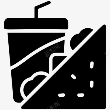 三明治晚餐餐厅字形图标图标