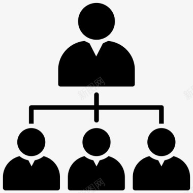 组织层次结构企业管理组织领导图标图标